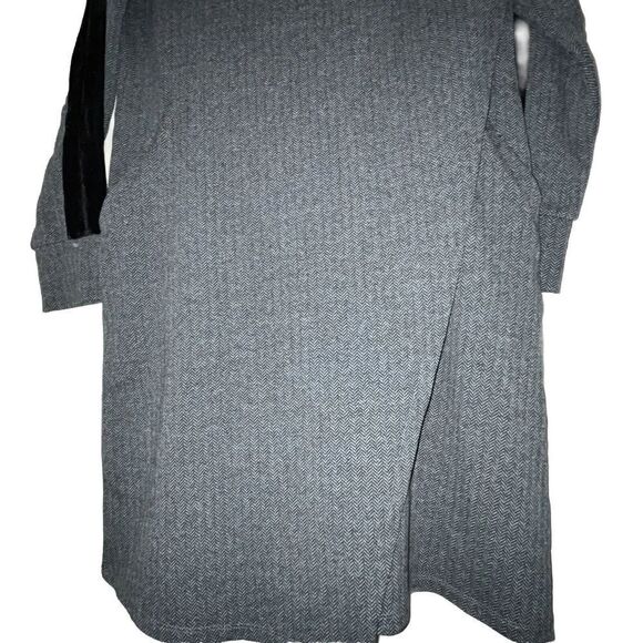 Soft Surroundings Cowl Sweater Dress Wmn’s Sz Med Velvet Herringbone Asymmetric - Picture 6 of 11